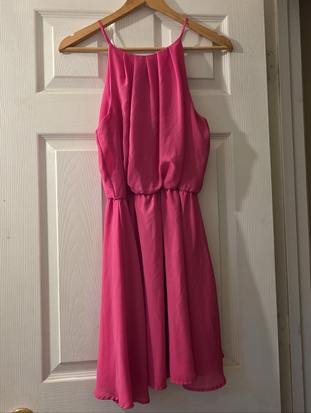 Lush Hot Pink Halter-Style Dress